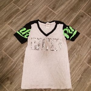 VS PINK v neck with sequins